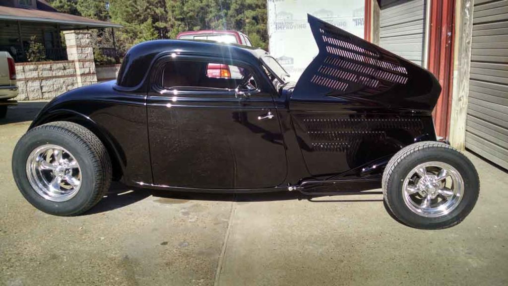 1933 3 Window Ford Salt Flat Fiberglass Body Painted Glossy Black